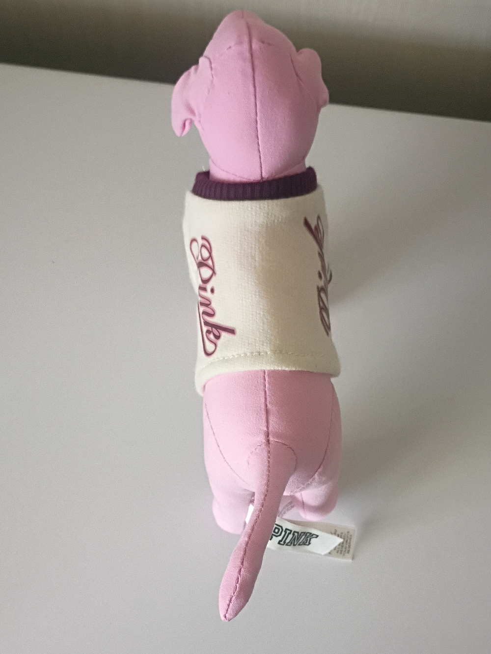 Victoria's Secret Iconic Pink Hound Plush PINK Logo Varsity Sweater Mini - Picture 8 of 11